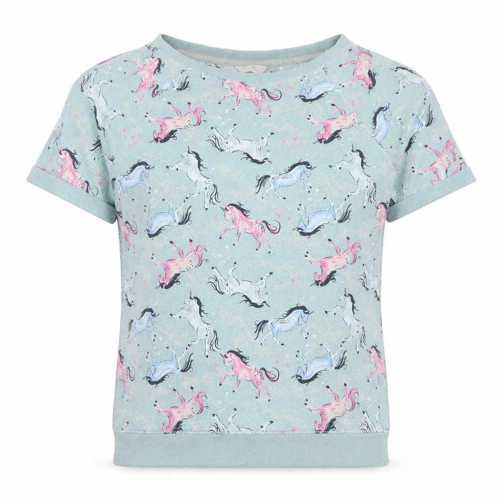 Marks and Spencer Womens Blue Solid  Top Pyjama Top Size 10  - Unicorns Loungewear