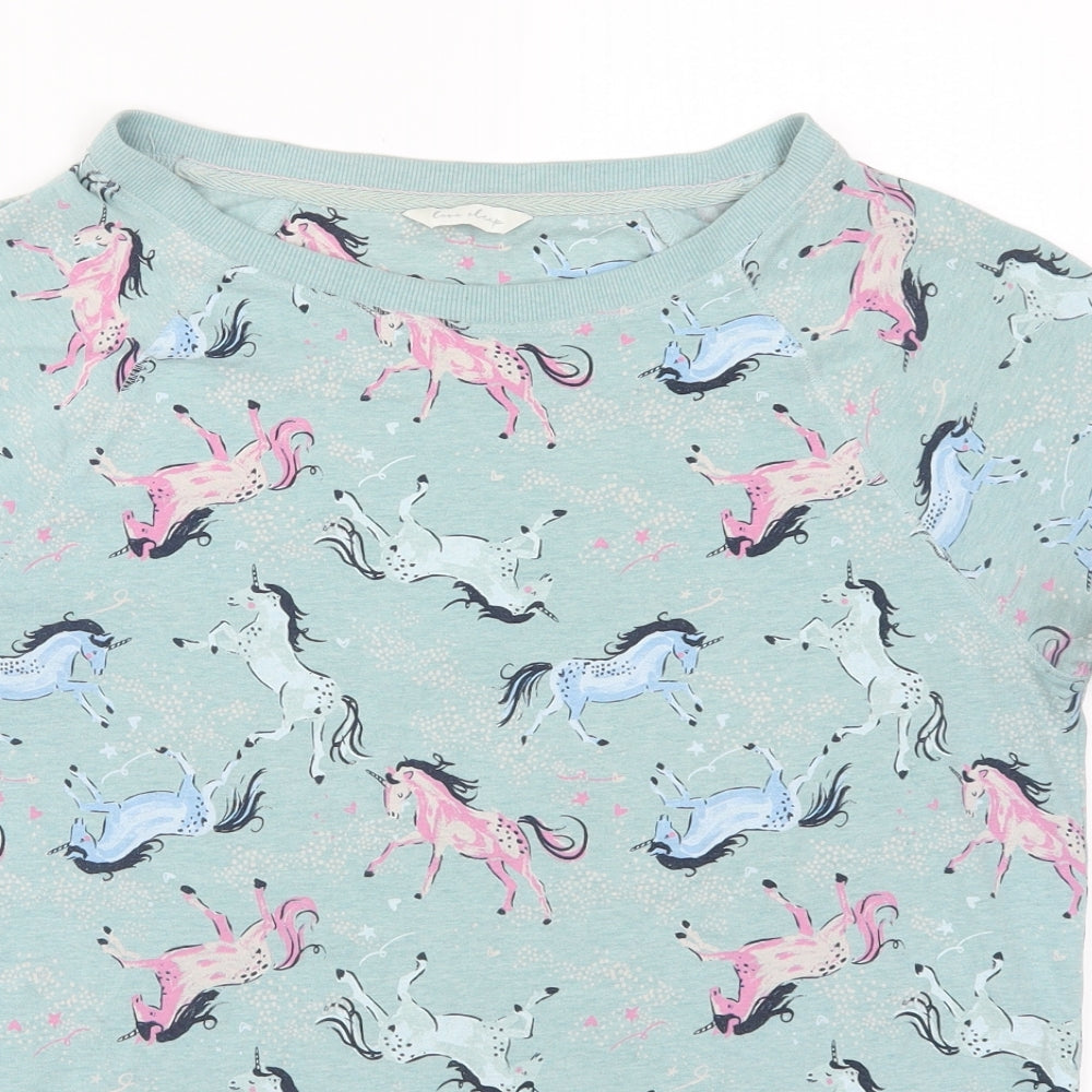 Marks and Spencer Womens Blue Solid  Top Pyjama Top Size 10  - Unicorns Loungewear