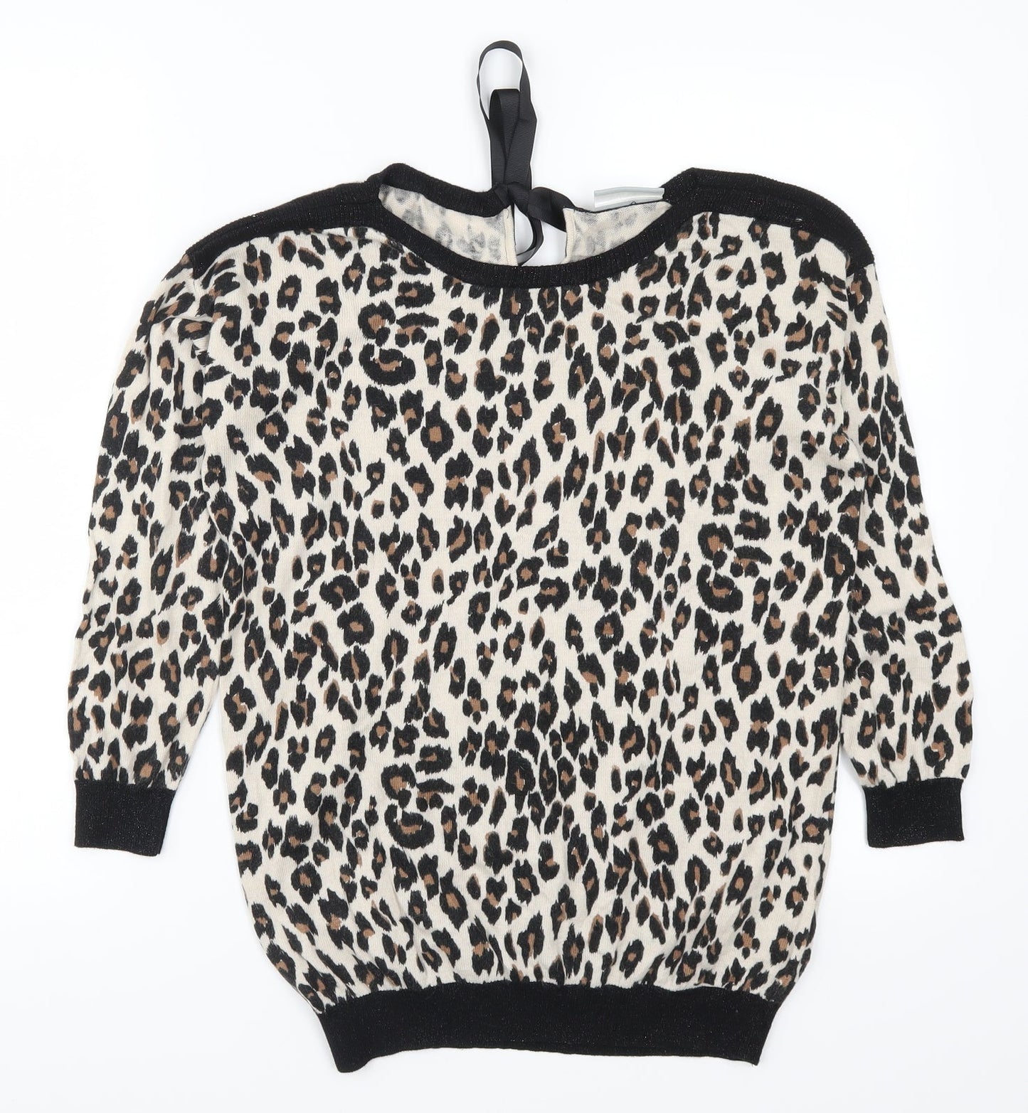 Wallis Womens Brown Animal Print  Pullover Jumper Size S
