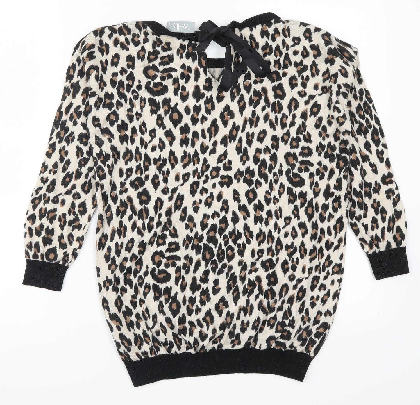 Wallis Womens Brown Animal Print  Pullover Jumper Size S