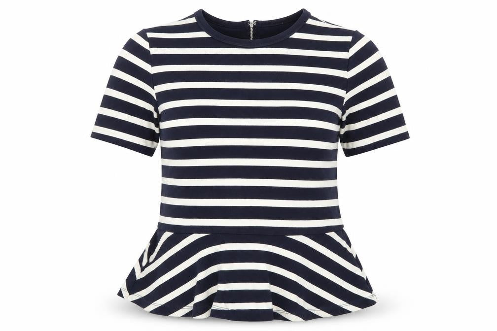 Gap Womens Blue Striped  Basic T-Shirt Size M
