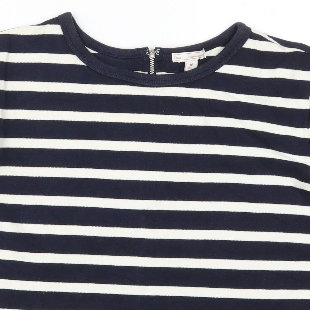 Gap Womens Blue Striped  Basic T-Shirt Size M