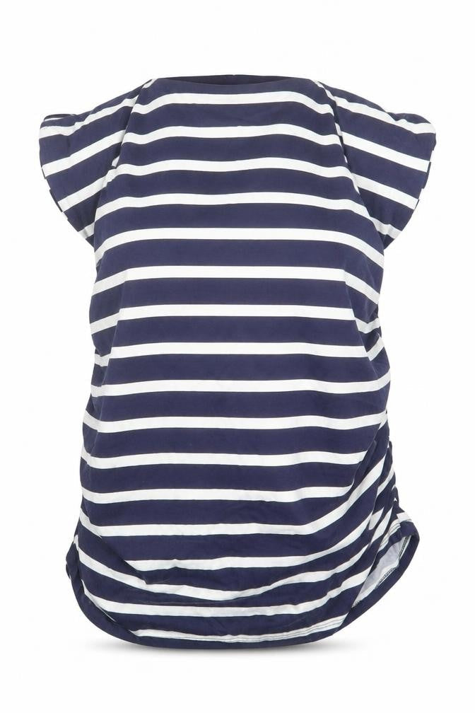 Dorothy Perkins Womens Blue Striped  Basic T-Shirt Size 14