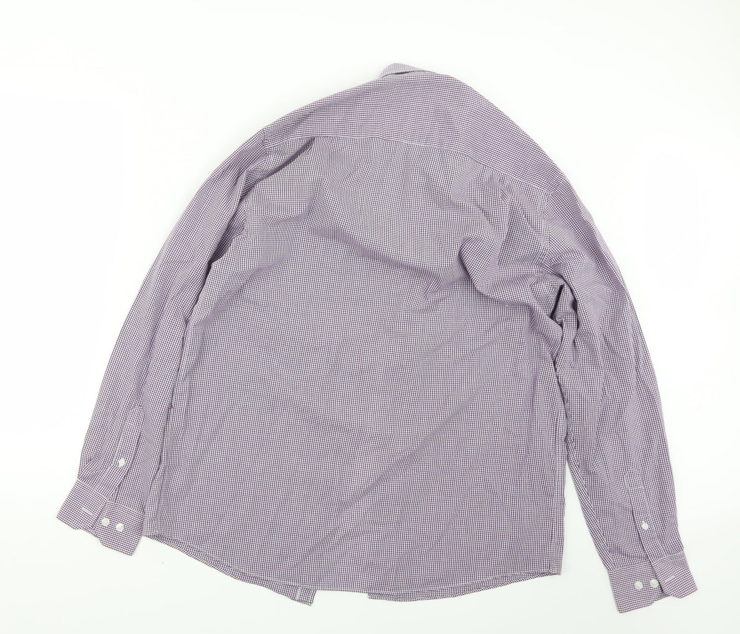 Cedar Wood State Mens Purple Check   Button-Up Size 16