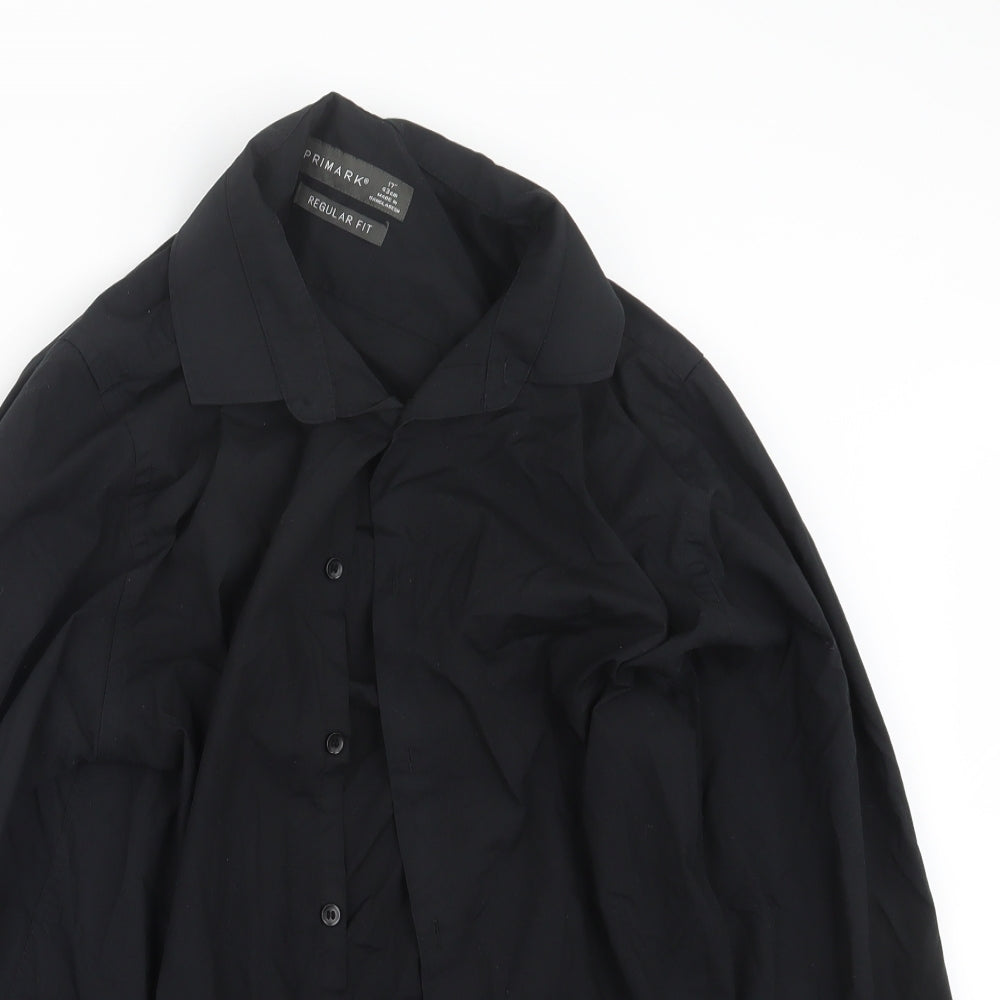 Primark Mens Black    Button-Up Size 17