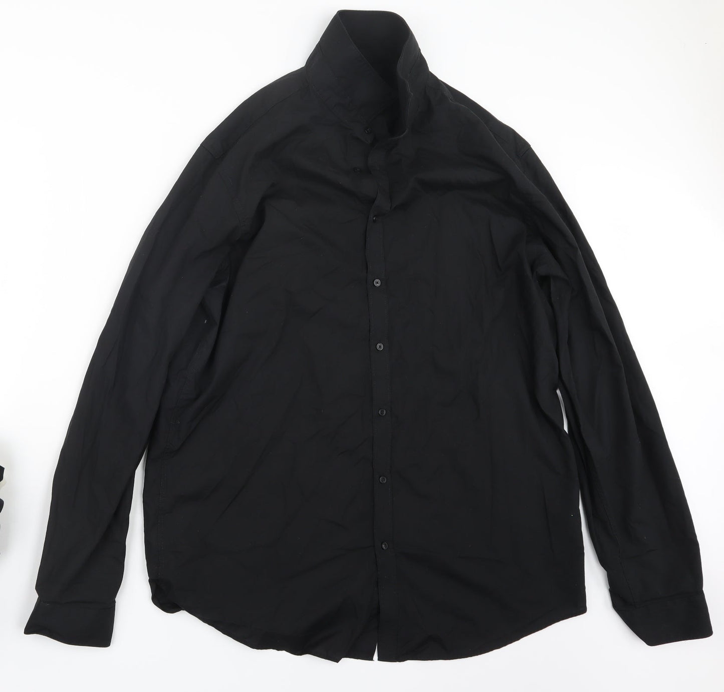 Debenhams Mens Black    Button-Up Size 17.5