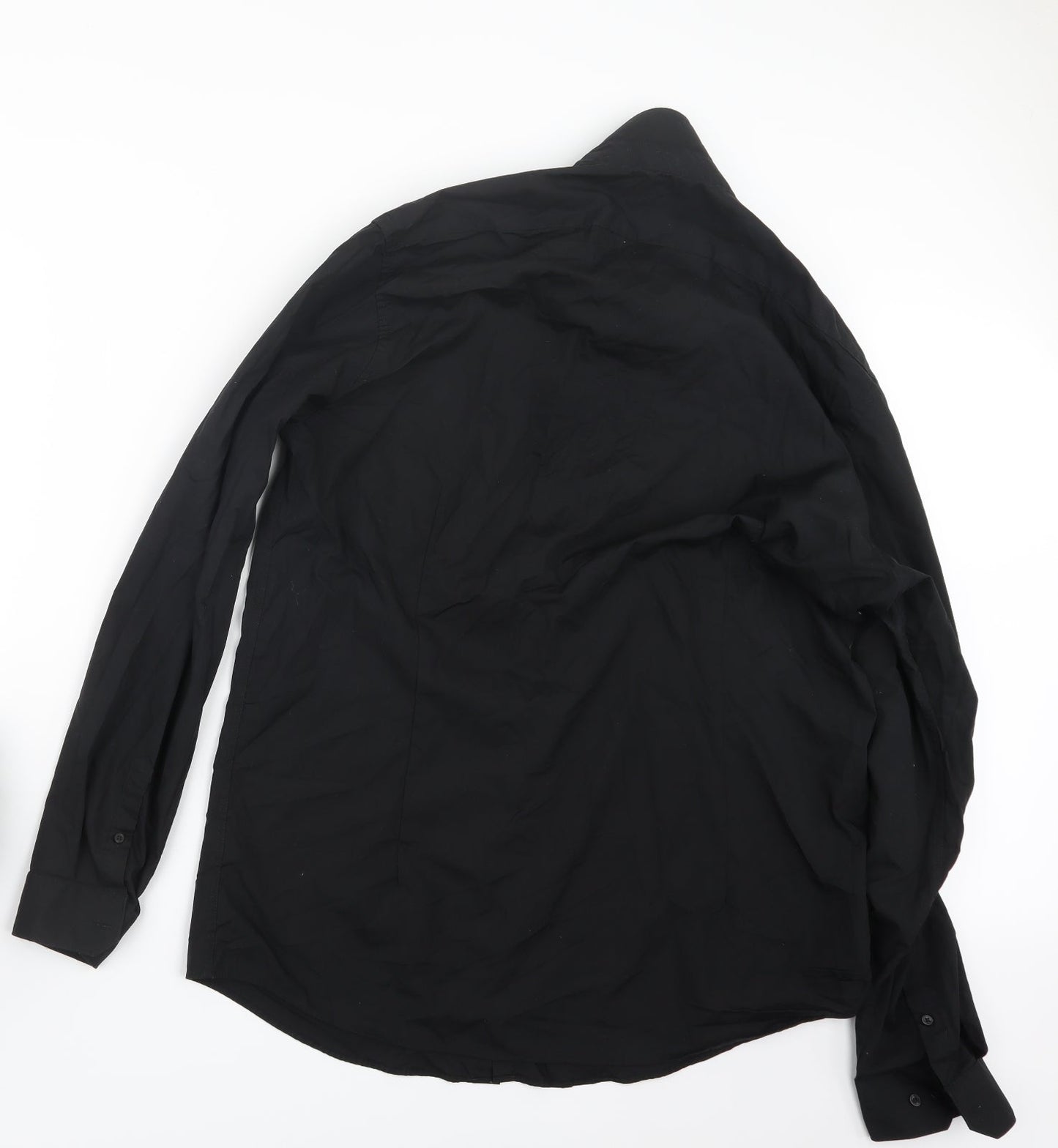 Debenhams Mens Black    Button-Up Size 17.5