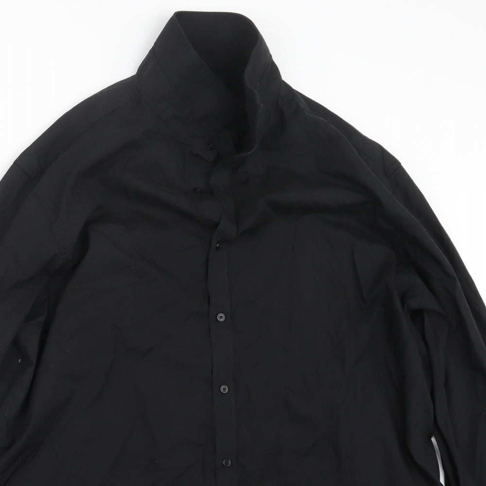 Debenhams Mens Black    Button-Up Size 17.5