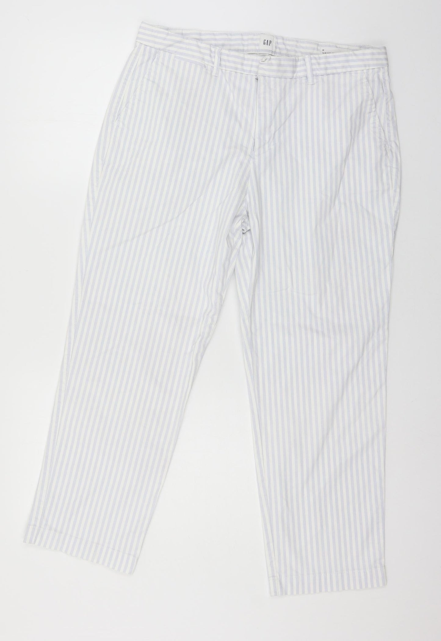 Gap Womens Blue Striped  Trousers  Size 12 L25 in