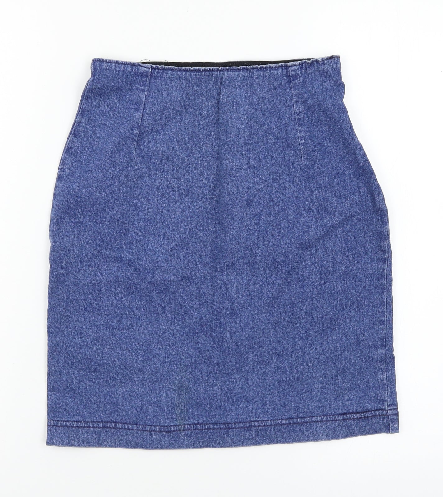 Preworn Womens Blue  Denim Mini Skirt Size 26 in