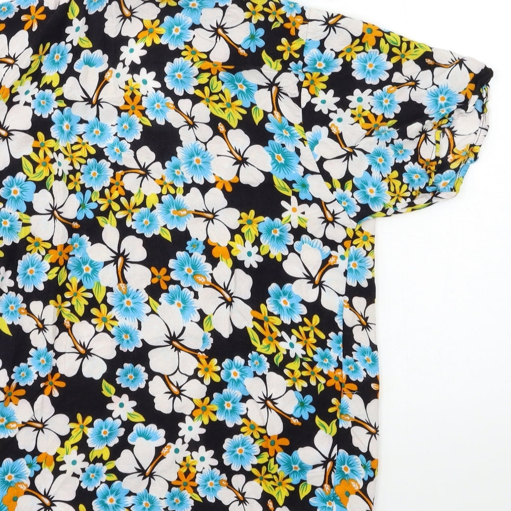 Casual Corner Mens Blue Floral   Button-Up Size S