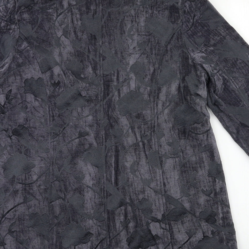 TIGI Womens Grey Floral  Overcoat Coat Size 10