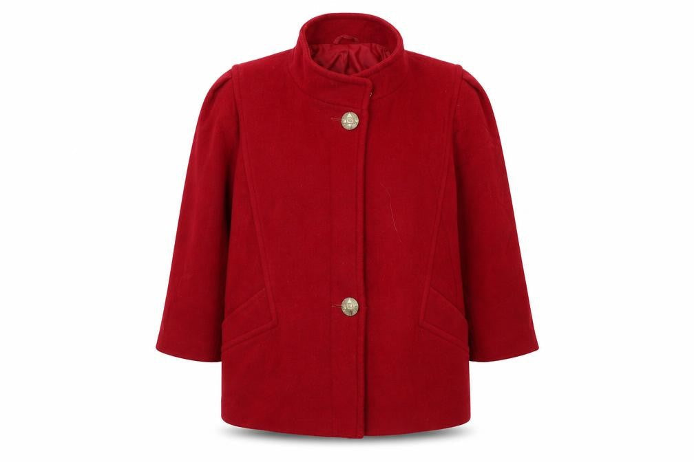 Preworn Womens Red   Overcoat Coat Size 14