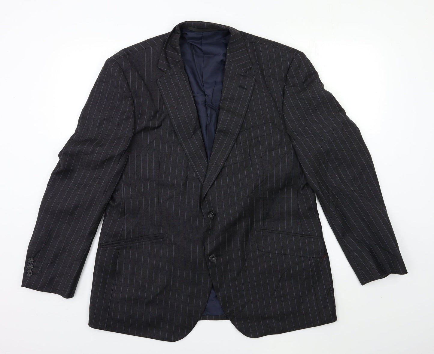 Impressions Mens Grey Striped  Jacket Suit Jacket Size 44