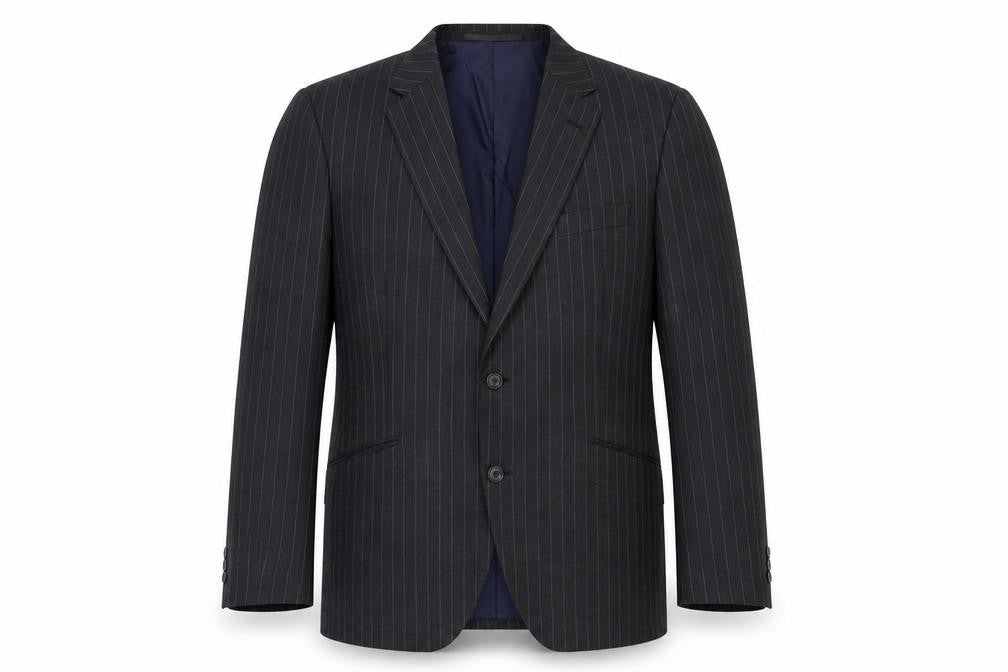 Impressions Mens Grey Striped  Jacket Suit Jacket Size 44