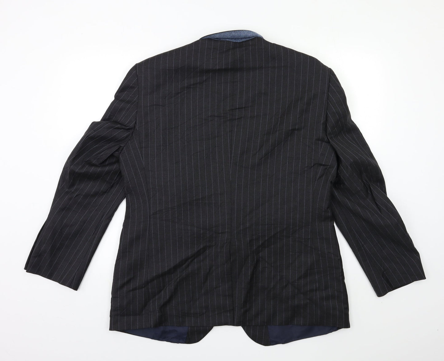 Impressions Mens Grey Striped  Jacket Suit Jacket Size 44