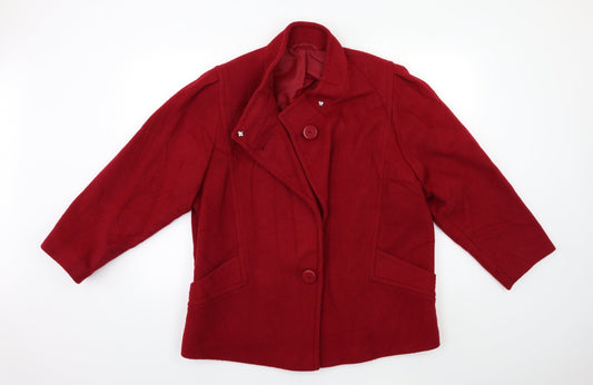 Preworn Womens Red   Overcoat Coat Size M