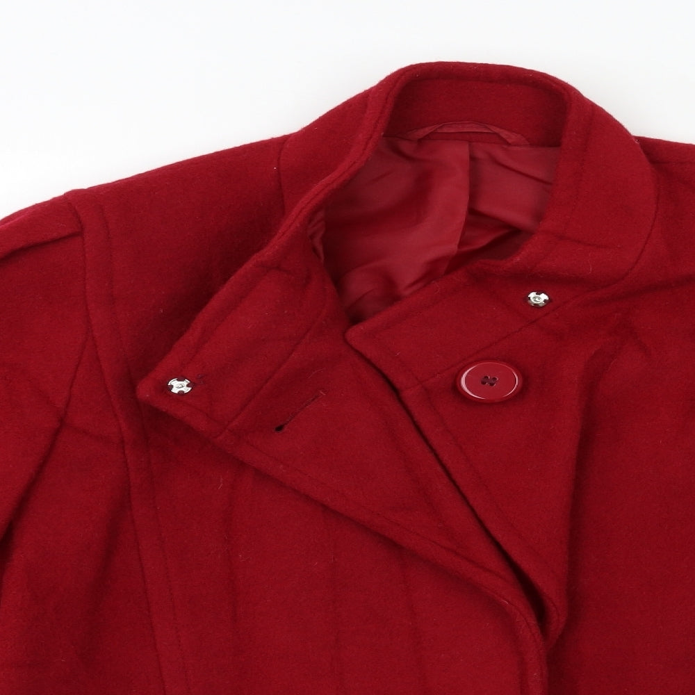 Preworn Womens Red   Overcoat Coat Size M