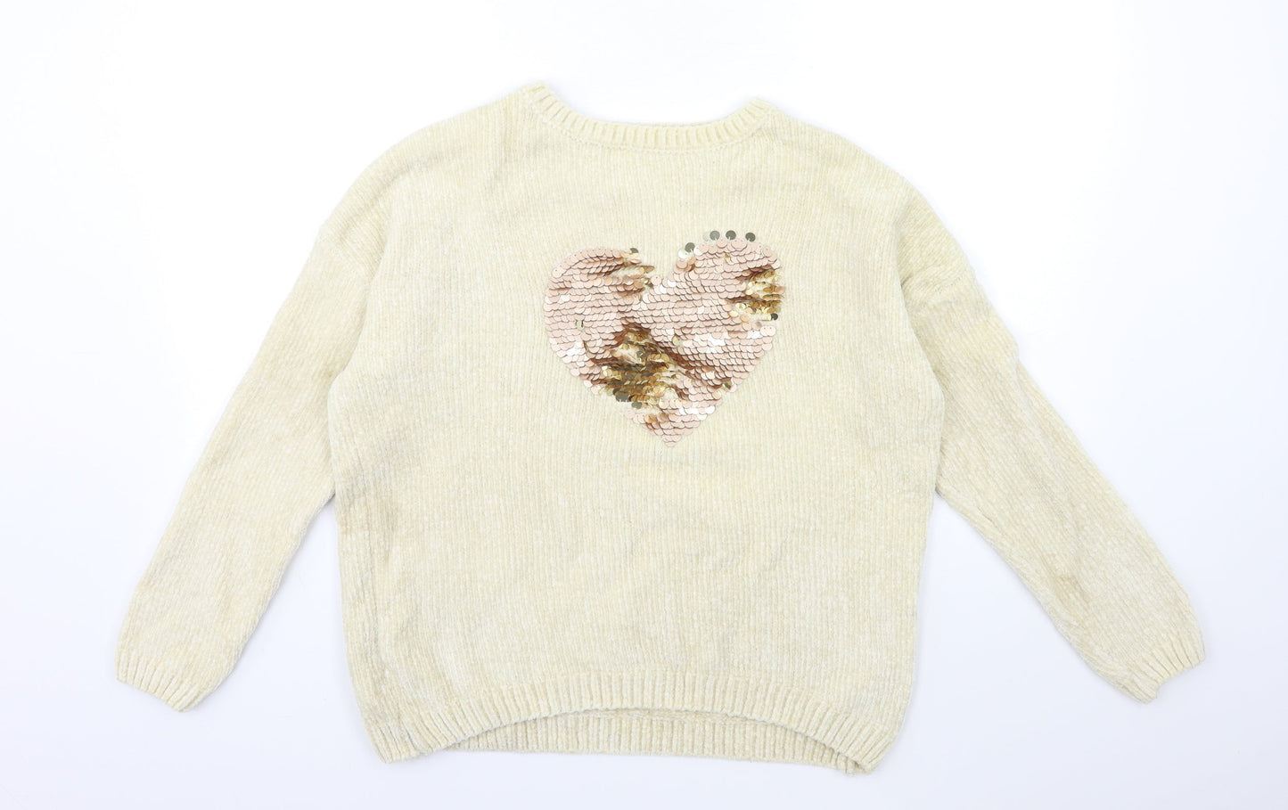 Primark Girls Beige  Knit Pullover Jumper Size 12 Years