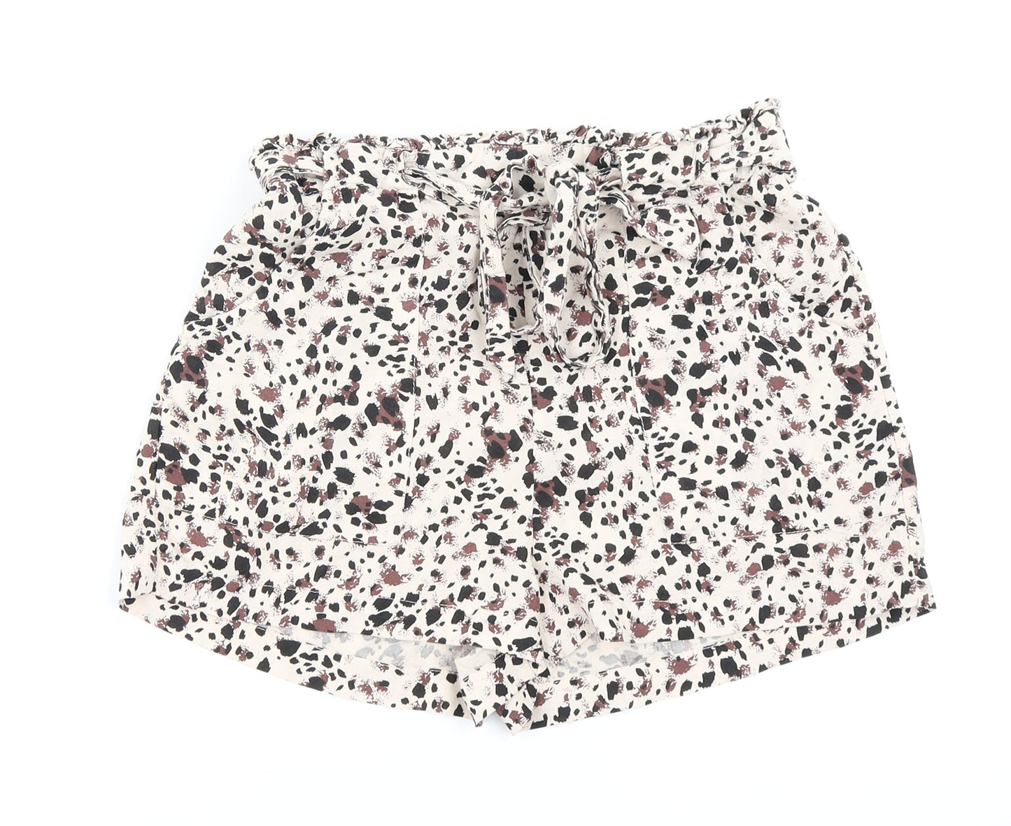 Priamrk Womens Ivory Animal Print  Mom Shorts Size 10