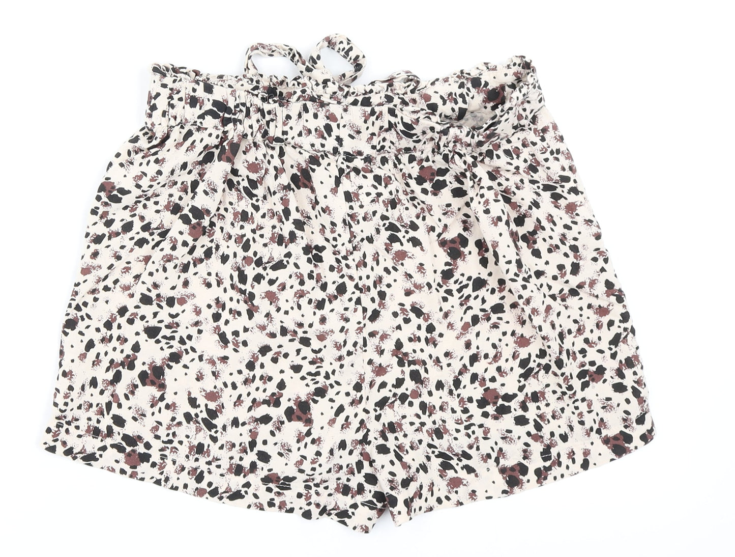 Priamrk Womens Ivory Animal Print  Mom Shorts Size 10