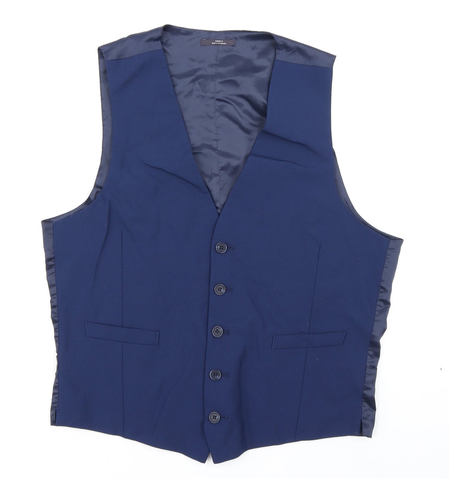 M&S Mens Blue   Jacket Suit Waistcoat Size M