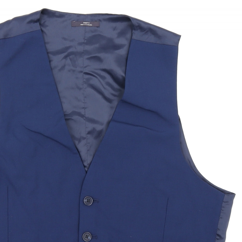 M&S Mens Blue   Jacket Suit Waistcoat Size M