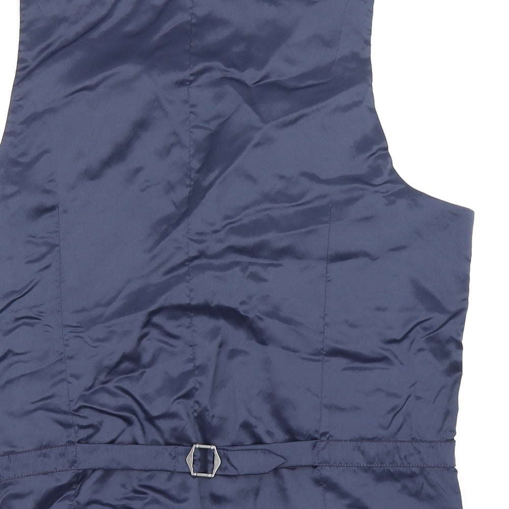 M&S Mens Blue   Jacket Suit Waistcoat Size M