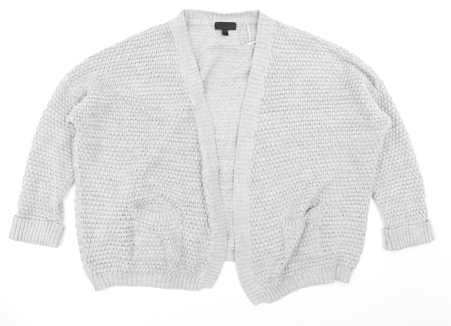 Topshop Womens Grey  Knit Cardigan Jumper Size 10