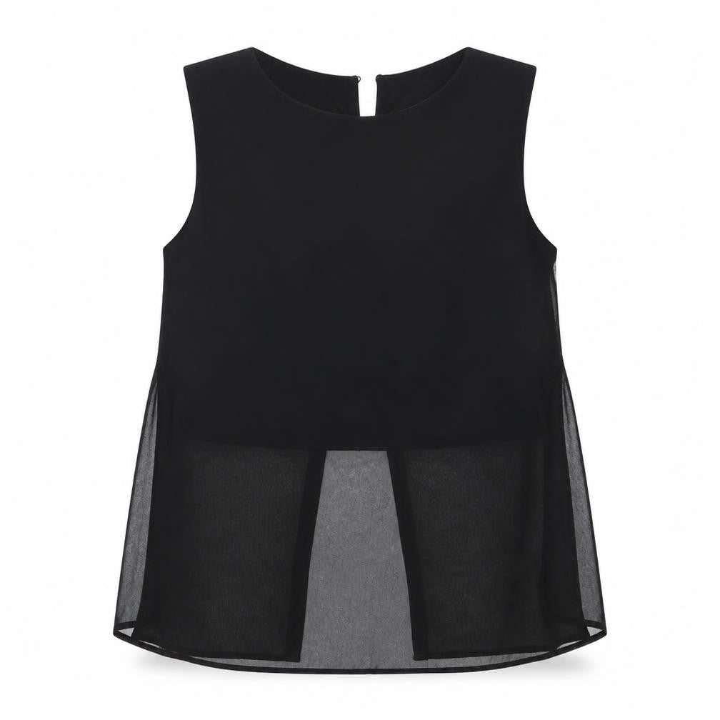 Front view of H&M girls’ black basic blouse, size 10-11, years