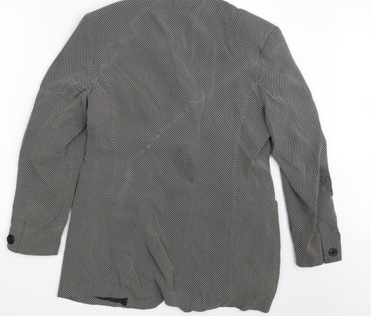 Preworn Womens Black Polka Dot  Jacket Blazer Size 12