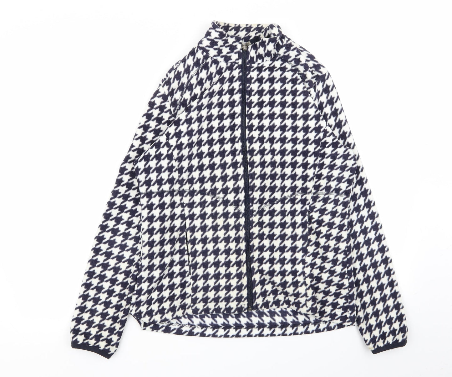 M&S Womens Multicoloured Herringbone  Full Zip Jumper Size 12