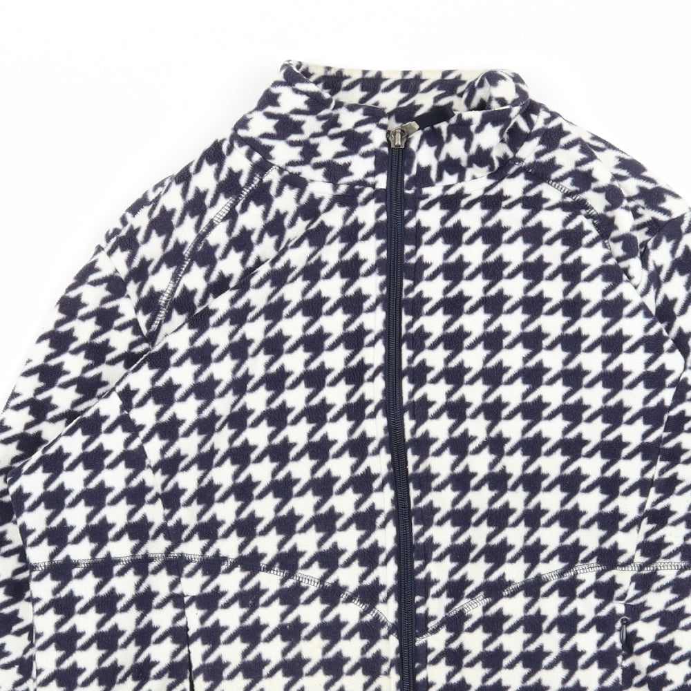 M&S Womens Multicoloured Herringbone  Full Zip Jumper Size 12