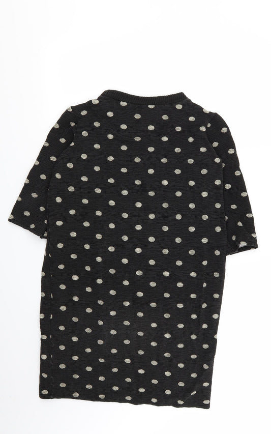 Zara Womens Black Polka Dot  Jumper Dress  Size M