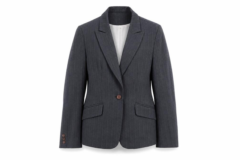 Debenhams Womens Grey Striped  Jacket Blazer Size 10