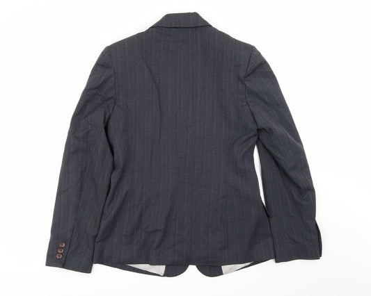 Debenhams Womens Grey Striped  Jacket Blazer Size 10