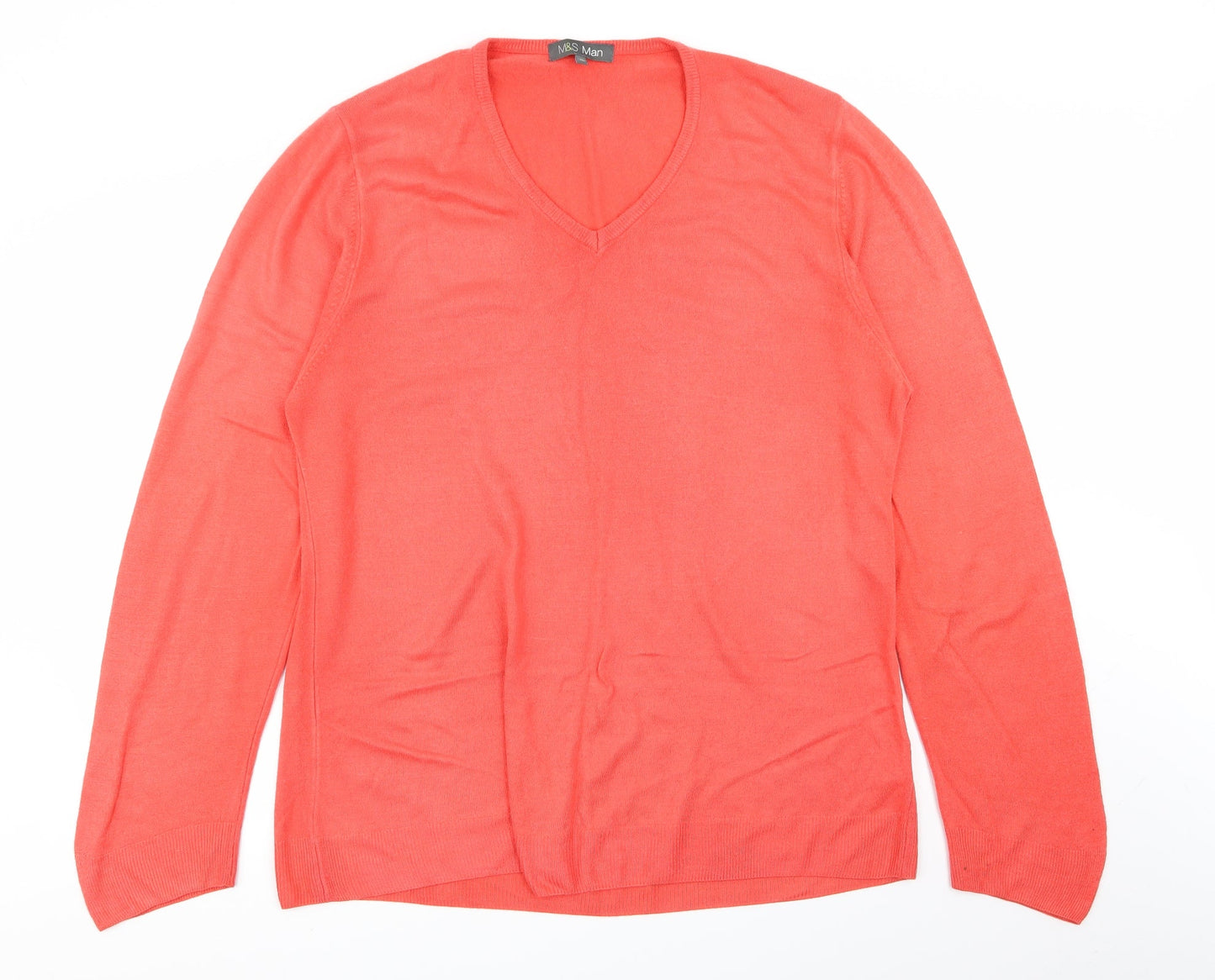 M&S Mens Red   Pullover Jumper Size XL