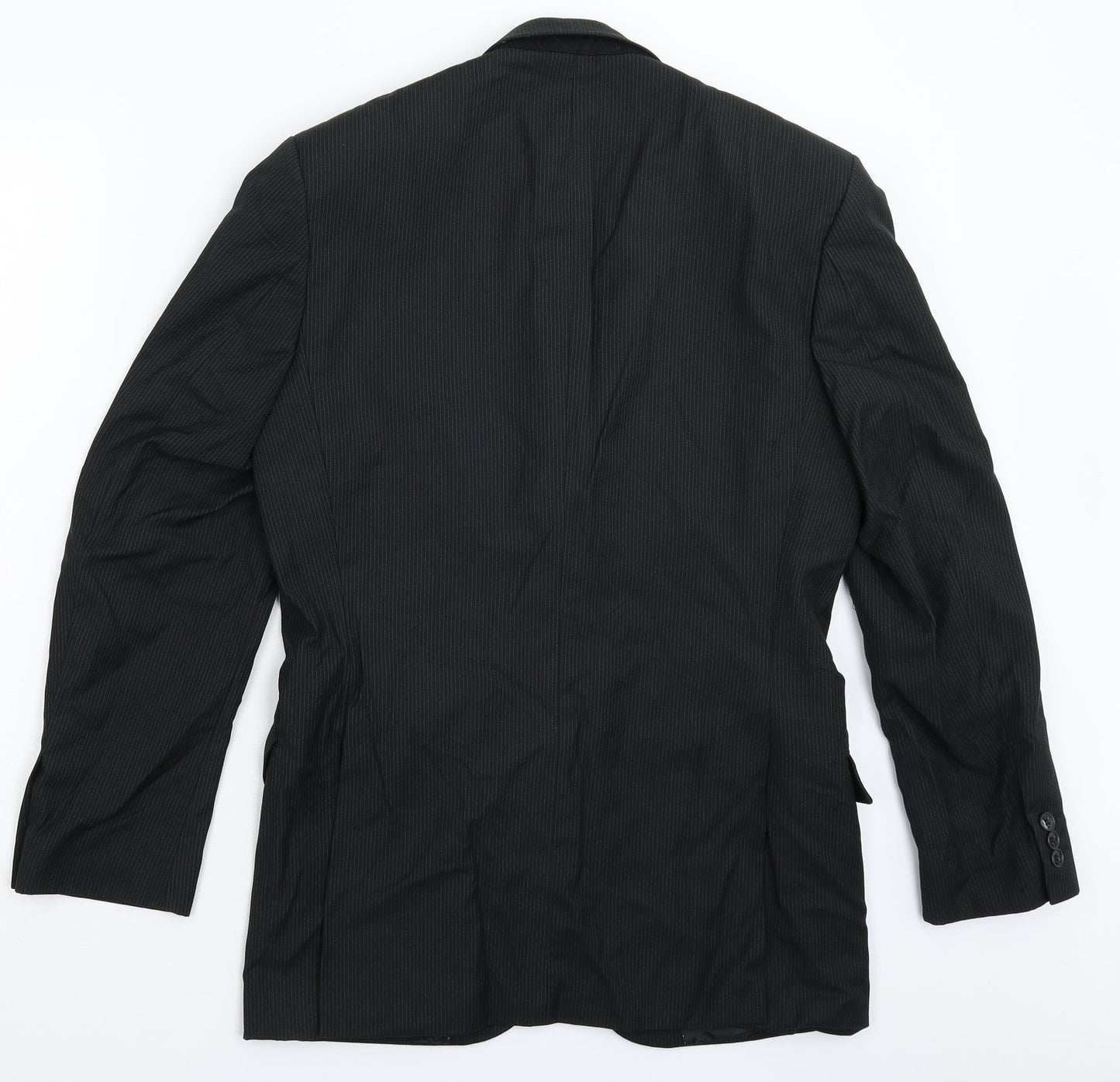 Burton Mens Black Striped  Jacket Suit Jacket Size 36