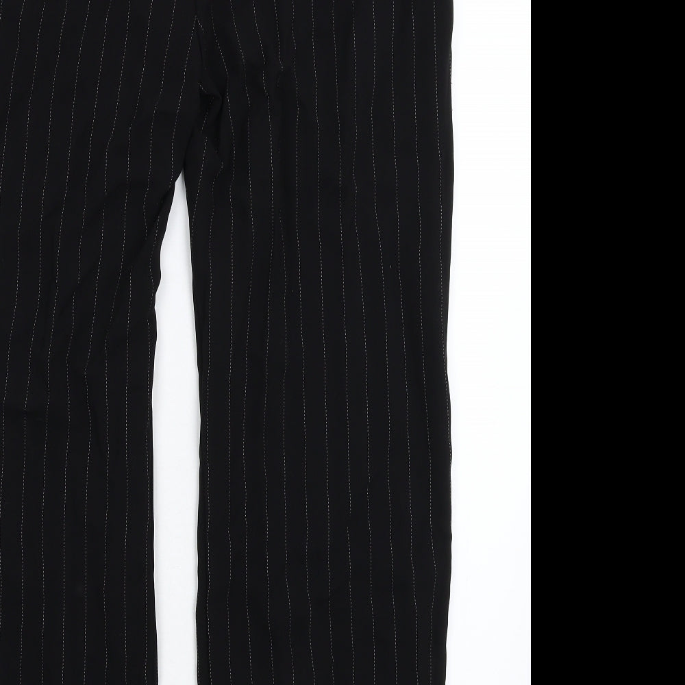 Preworn Womens Black Striped  Dress Pants Trousers Size 32 in L29 in