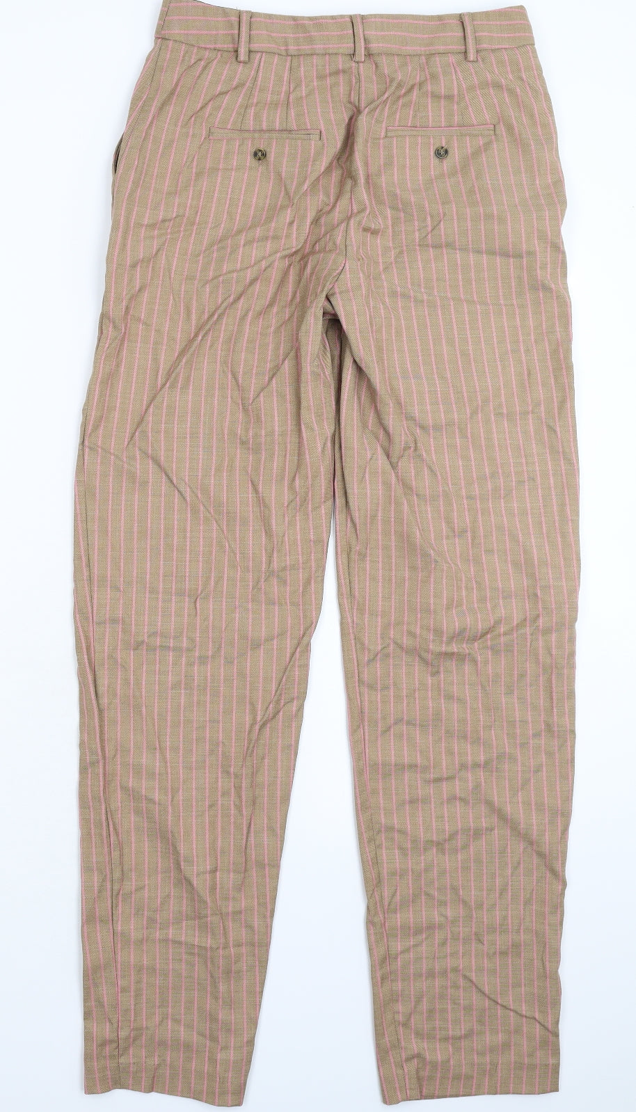 Marks and Spencer Womens Grey Striped  Dress Pants Trousers Size 8 L31 in