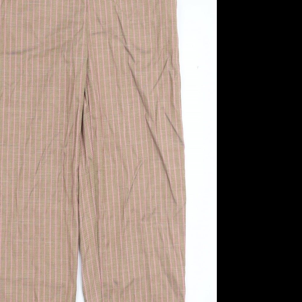 Marks and Spencer Womens Grey Striped  Dress Pants Trousers Size 8 L31 in