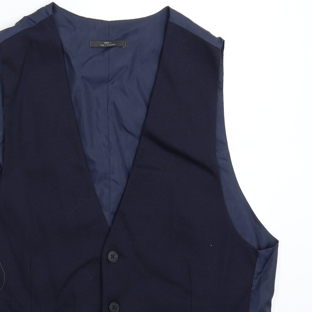 Marks and Spencer Mens Blue   Jacket Suit Waistcoat Size S