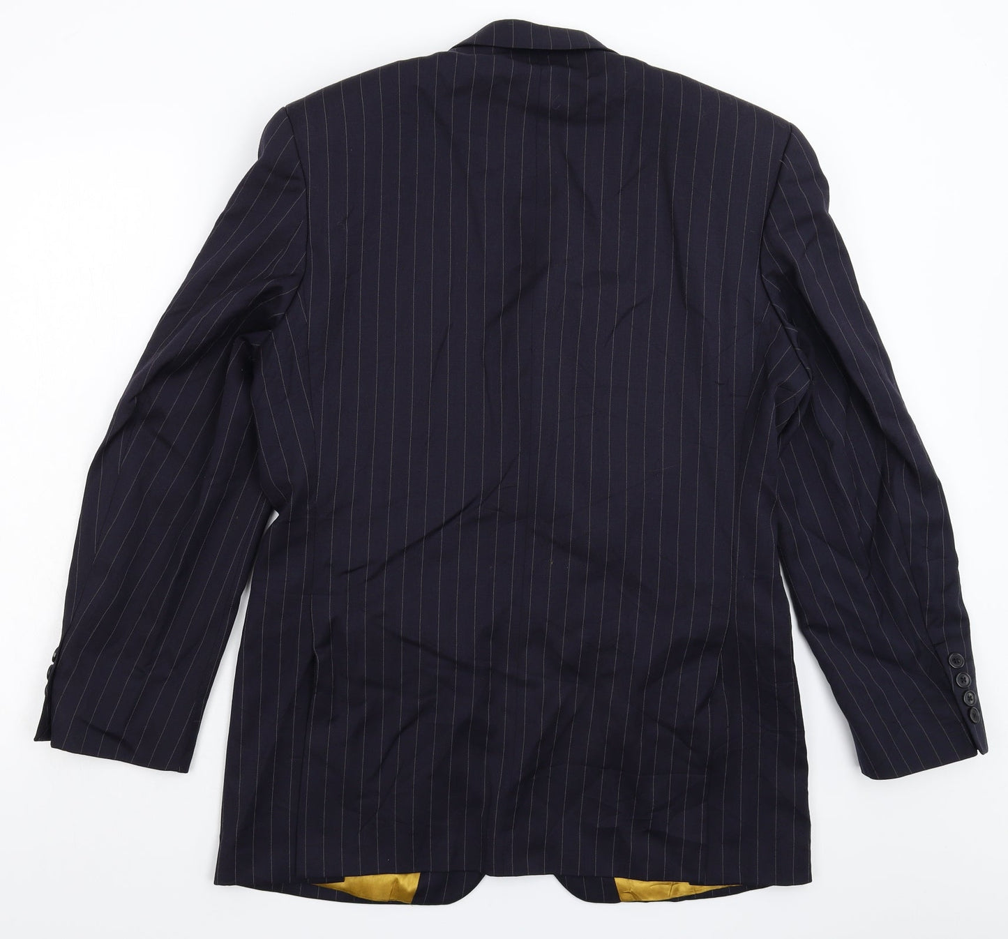 The Suit Room Mens Blue Striped  Jacket Suit Jacket Size 38