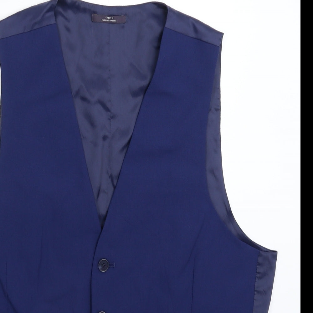 Marks and Spencer Mens Blue   Jacket Suit Waistcoat Size M