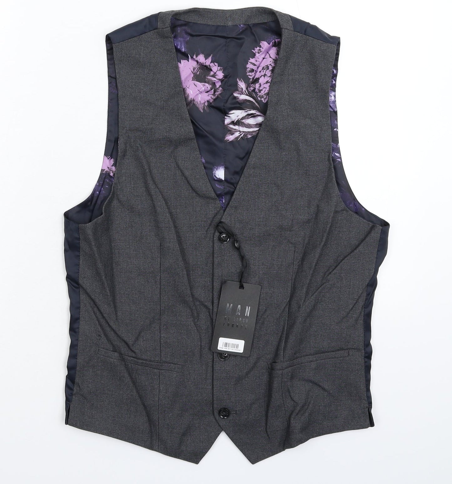 Lipsy Mens Grey   Jacket Suit Waistcoat Size 36