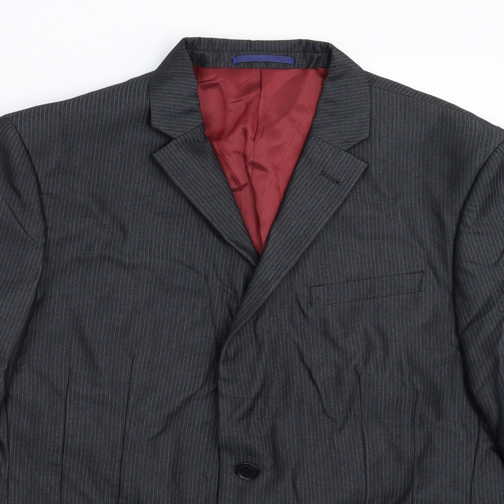 Marks and Spencer Mens Grey Striped  Jacket Suit Jacket Size 42