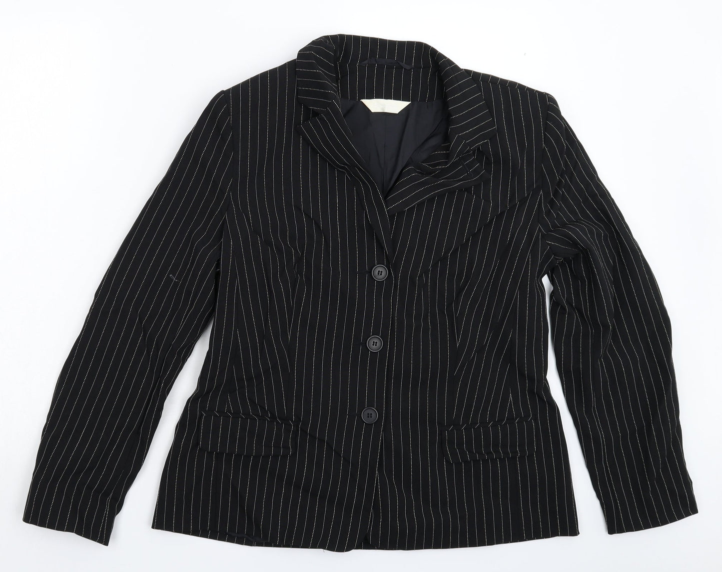 For Women Womens Black Striped  Jacket Blazer Size 12