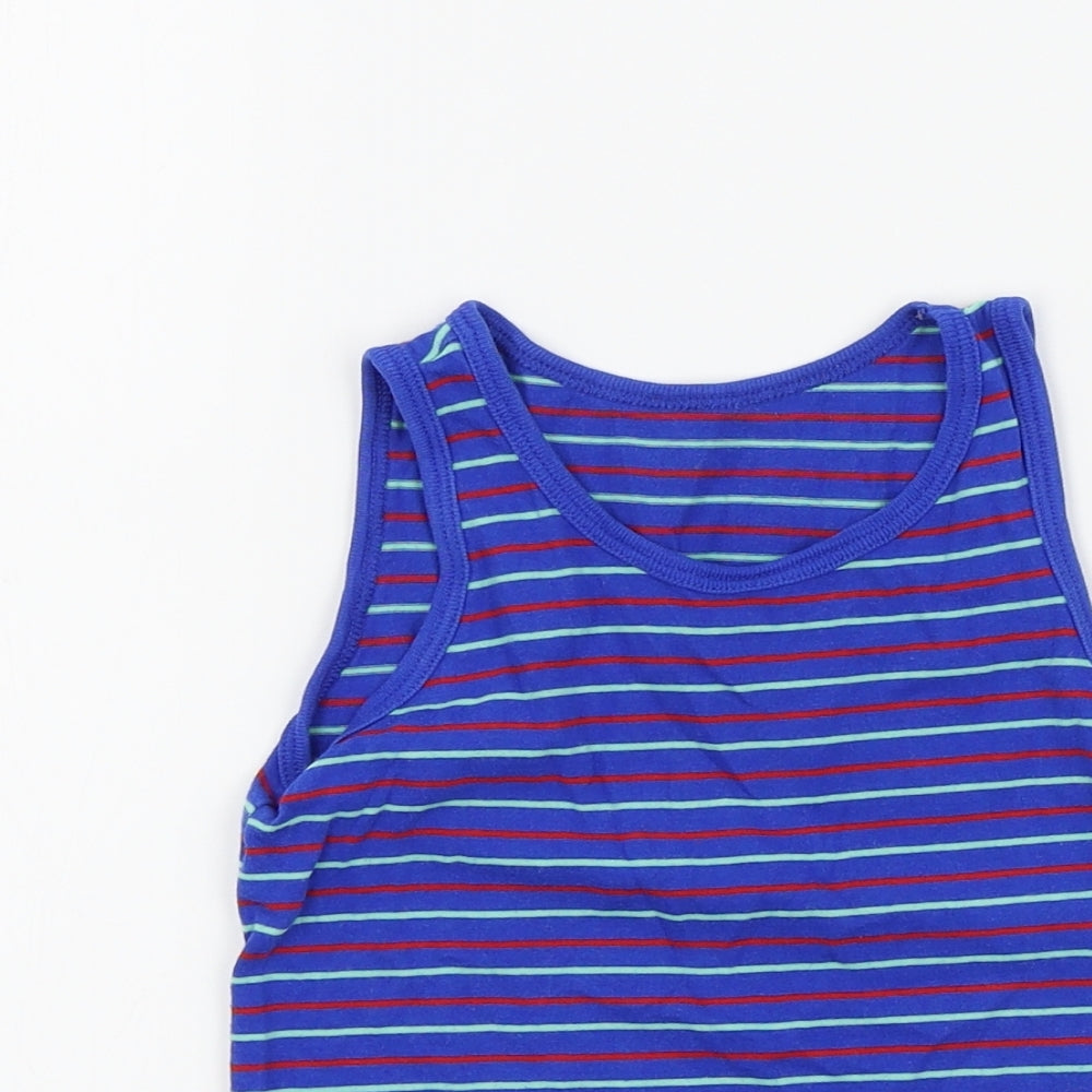 George Boys Blue Striped  Basic T-Shirt Size 4-5 Years