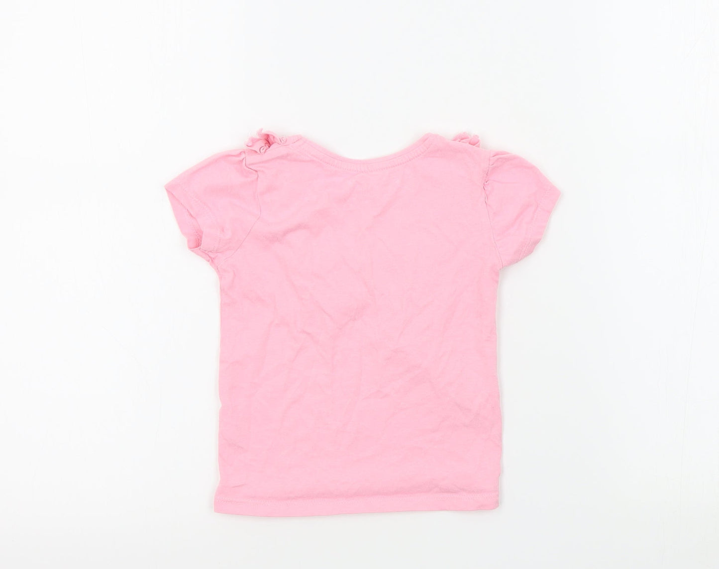 Primark Girls Pink Colourblock  Basic T-Shirt Size 2-3 Years