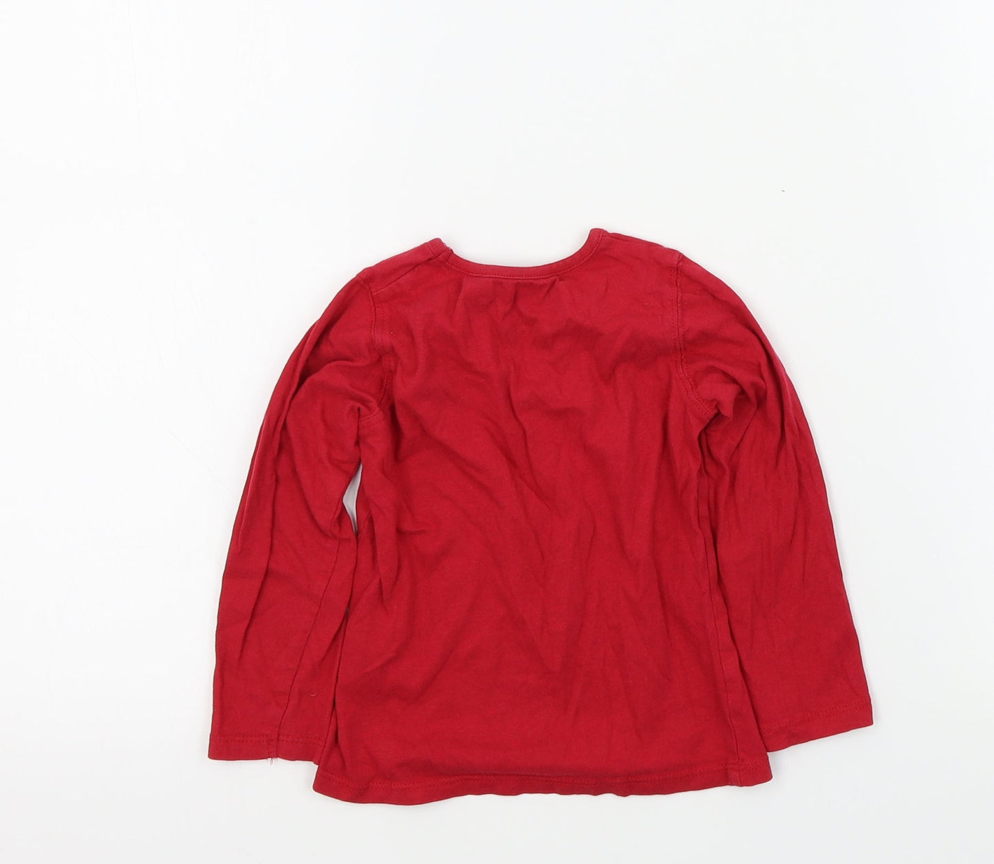 PEP&CO Girls Red Colourblock  Basic T-Shirt Size 2-3 Years